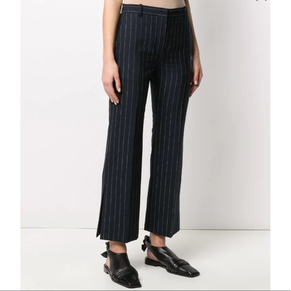 GIORGIO SANT'ANGELO SPORT Navy Blue White Pinstripe Business Trouser Pant Slacks
